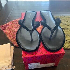 Tory Burch Classic Pave Logo Flip Flop Velvet/Pave crystals,sz10.5,nib,msrp$228